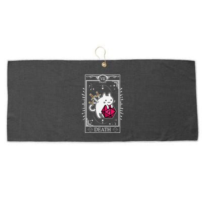 Funny Dungeon Tarot Card Cat Dice D20 Large Microfiber Waffle Golf Towel