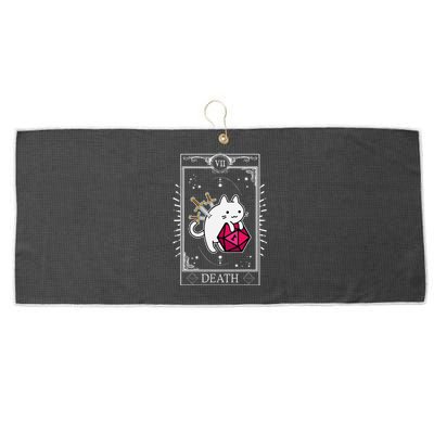 Funny Dungeon Tarot Card Cat Dice D20 Large Microfiber Waffle Golf Towel