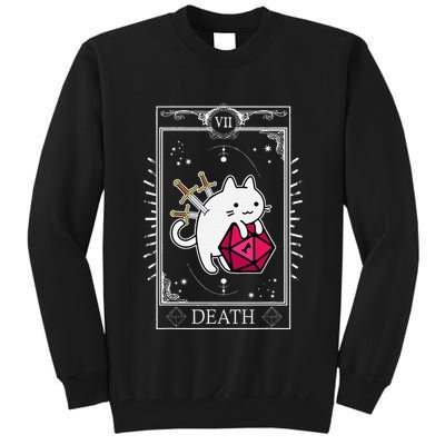 Funny Dungeon Tarot Card Cat Dice D20 Tall Sweatshirt
