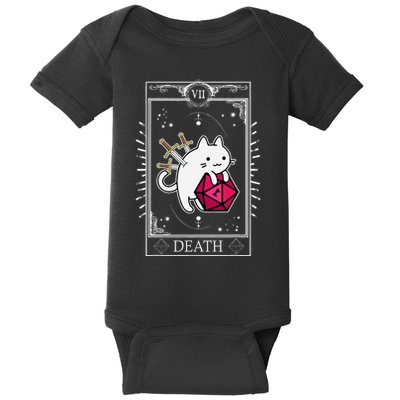 Funny Dungeon Tarot Card Cat Dice D20 Baby Bodysuit