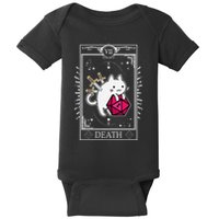 Funny Dungeon Tarot Card Cat Dice D20 Baby Bodysuit