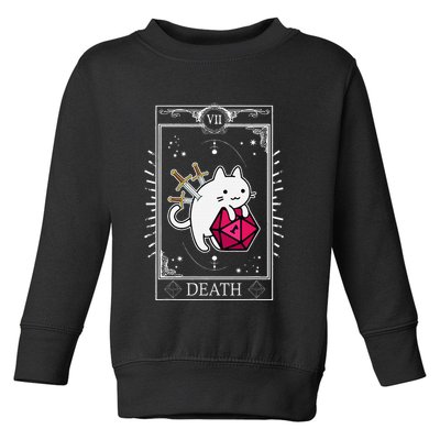 Funny Dungeon Tarot Card Cat Dice D20 Toddler Sweatshirt