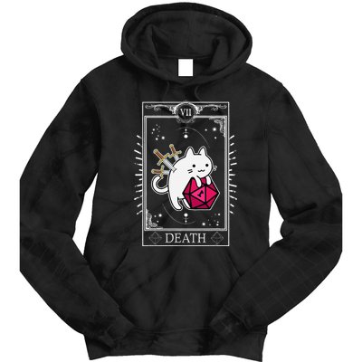 Funny Dungeon Tarot Card Cat Dice D20 Tie Dye Hoodie