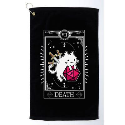 Funny Dungeon Tarot Card Cat Dice D20 Golf Towel