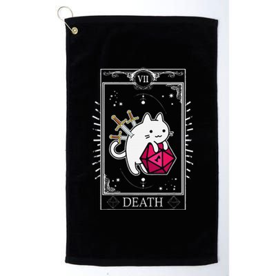 Funny Dungeon Tarot Card Cat Dice D20 Platinum Collection Golf Towel