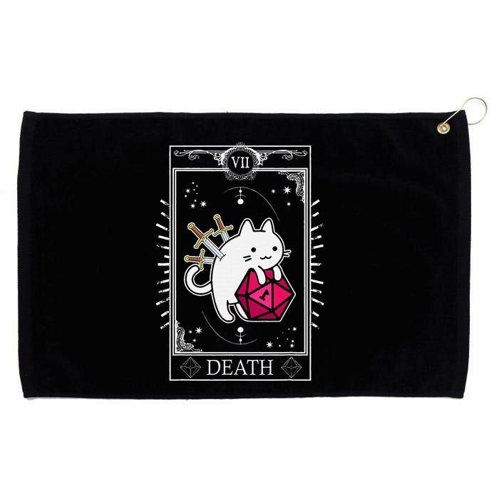 Funny Dungeon Tarot Card Cat Dice D20 Grommeted Golf Towel