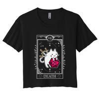 Funny Dungeon Tarot Card Cat Dice D20 Crop Top