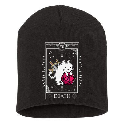 Funny Dungeon Tarot Card Cat Dice D20 Short Acrylic Beanie