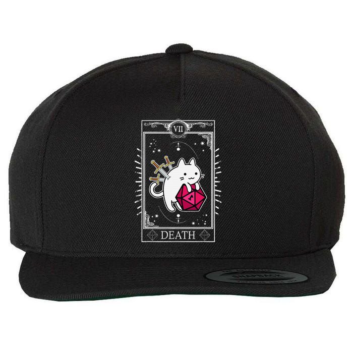 Funny Dungeon Tarot Card Cat Dice D20 Wool Snapback Cap