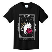 Funny Dungeon Tarot Card Cat Dice D20 Kids T-Shirt