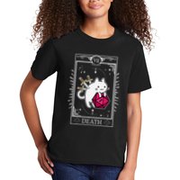 Funny Dungeon Tarot Card Cat Dice D20 Kids T-Shirt