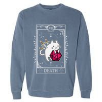 Funny Dungeon Tarot Card Cat Dice D20 Garment-Dyed Sweatshirt