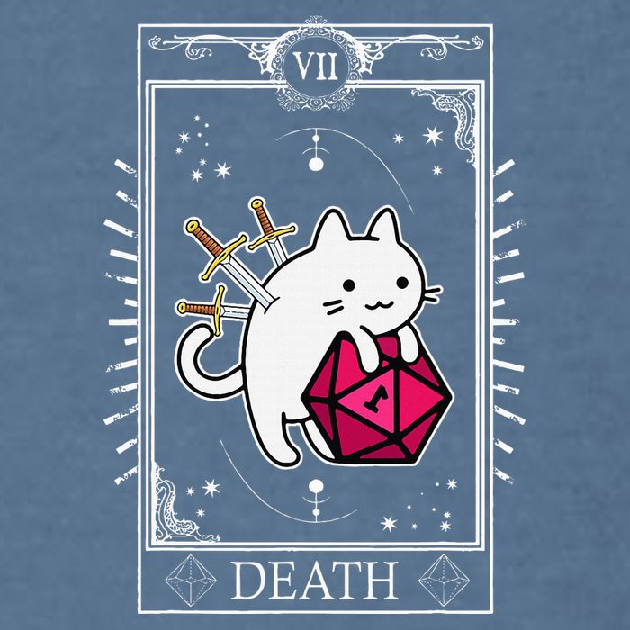 Funny Dungeon Tarot Card Cat Dice D20 Garment-Dyed Sweatshirt