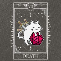 Funny Dungeon Tarot Card Cat Dice D20 Cotton Canvas Backpack