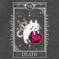 Funny Dungeon Tarot Card Cat Dice D20 Vector Backpack