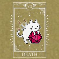 Funny Dungeon Tarot Card Cat Dice D20 Garment-Dyed Women's Muscle Tee