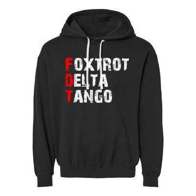 Foxtrot Delta Tango Garment-Dyed Fleece Hoodie