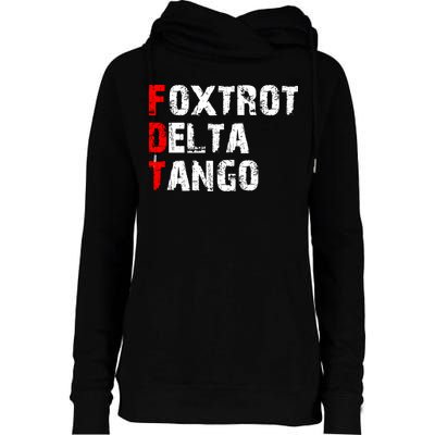 Foxtrot Delta Tango Womens Funnel Neck Pullover Hood