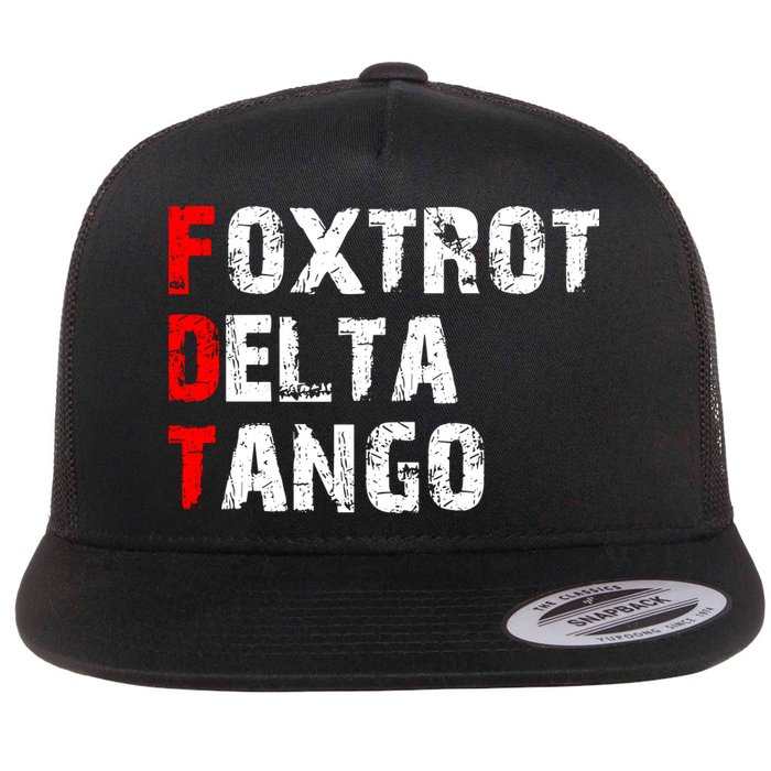 Foxtrot Delta Tango Flat Bill Trucker Hat