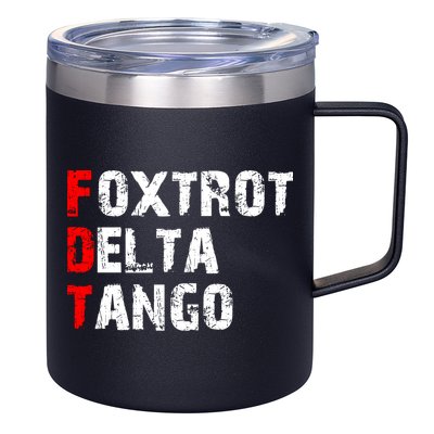 Foxtrot Delta Tango 12oz Stainless Steel Coffee Mug