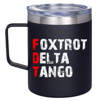 Foxtrot Delta Tango 12oz Stainless Steel Coffee Mug