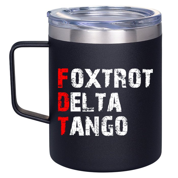 Foxtrot Delta Tango 12oz Stainless Steel Coffee Mug
