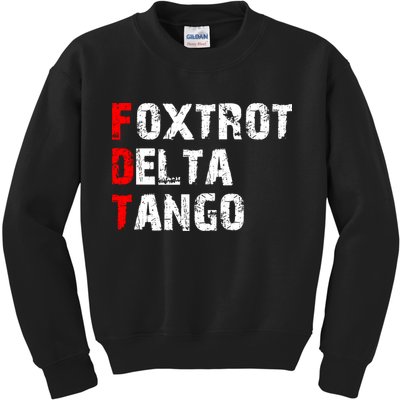 Foxtrot Delta Tango Kids Sweatshirt