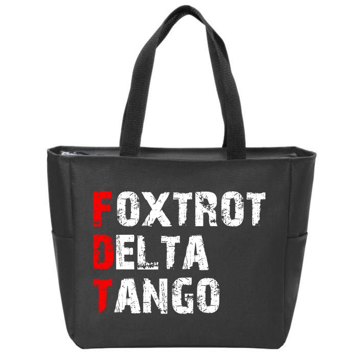 Foxtrot Delta Tango Zip Tote Bag