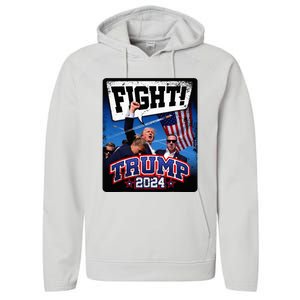 Fight! Donald Trump 2024 Supporters Political Product Performance Fleece Hoodie