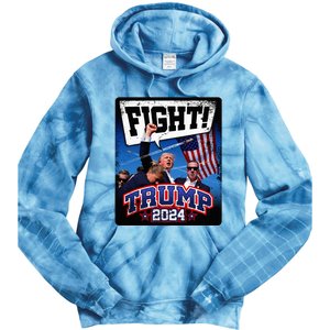 Fight! Donald Trump 2024 Supporters Political Product Tie Dye Hoodie