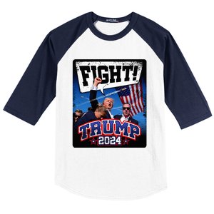 Fight! Donald Trump 2024 Supporters Political Product Baseball Sleeve Shirt