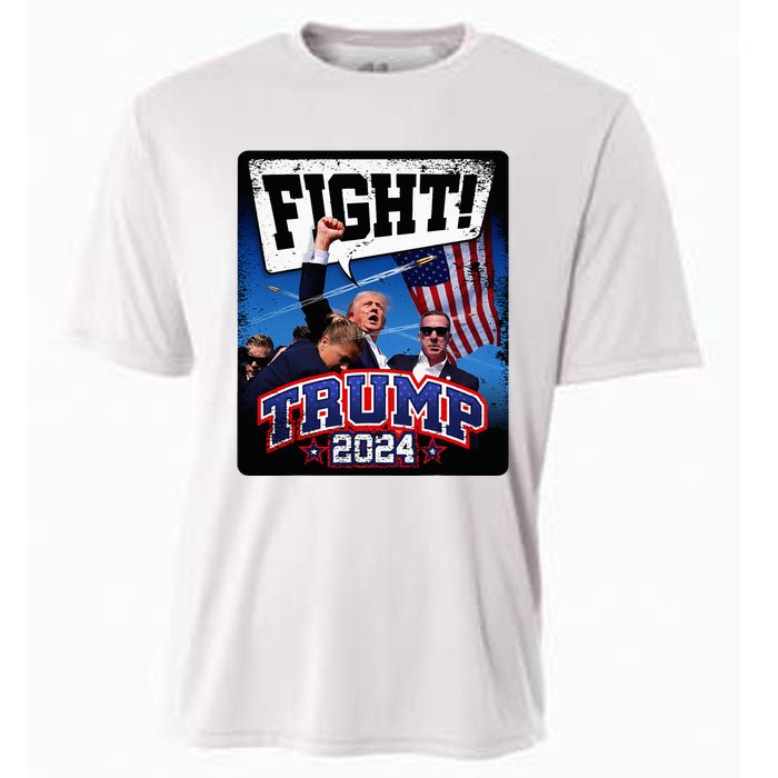 Fight! Donald Trump 2024 Supporters Political Product Cooling Performance Crew T-Shirt