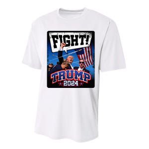 Fight! Donald Trump 2024 Supporters Political Product Performance Sprint T-Shirt