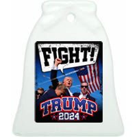 Fight! Donald Trump 2024 Supporters Political Product Ceramic Bell Ornament