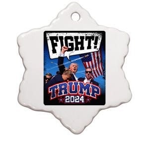 Fight! Donald Trump 2024 Supporters Political Product Ceramic Star Ornament