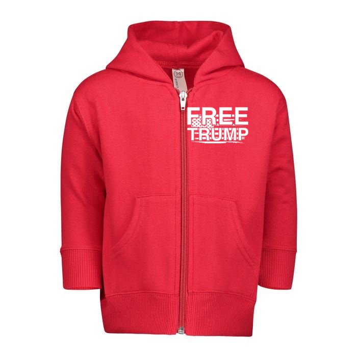 Free Donald Trump Supporters Pro Trump Republican Toddler Zip Fleece Hoodie