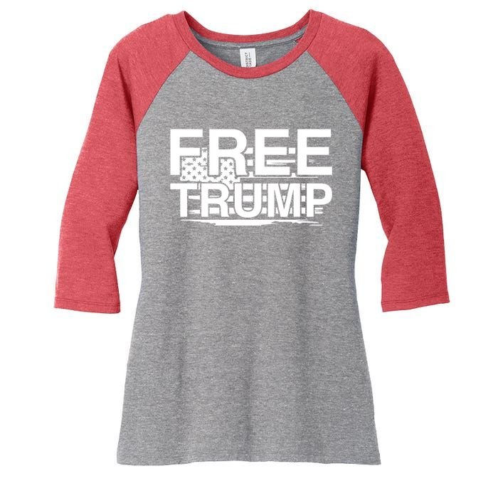 Free Donald Trump Supporters Pro Trump Republican Women's Tri-Blend 3/4-Sleeve Raglan Shirt