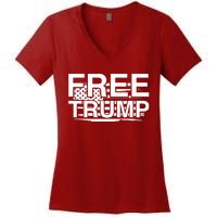 Free Donald Trump Supporters Pro Trump Republican Women's V-Neck T-Shirt