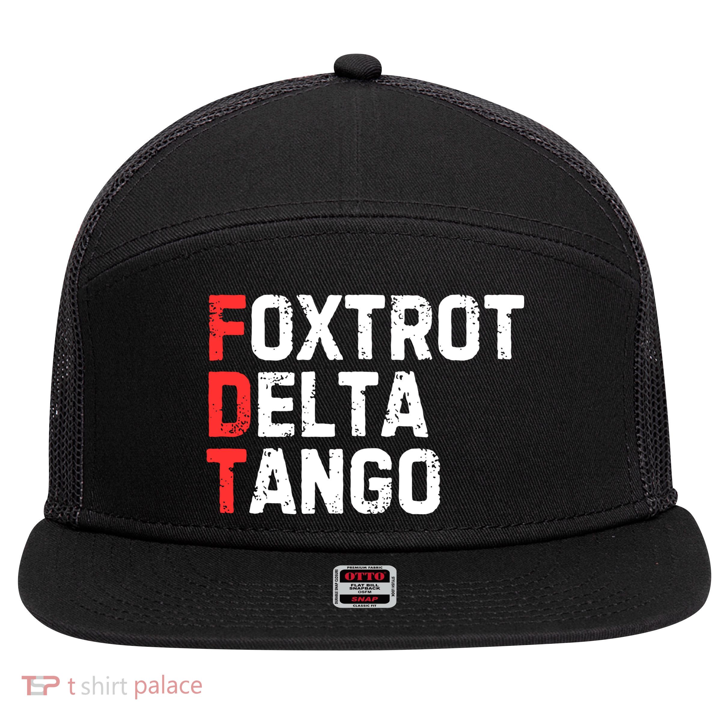 Foxtrot Delta Tango 7 Panel Mesh Trucker Snapback Hat
