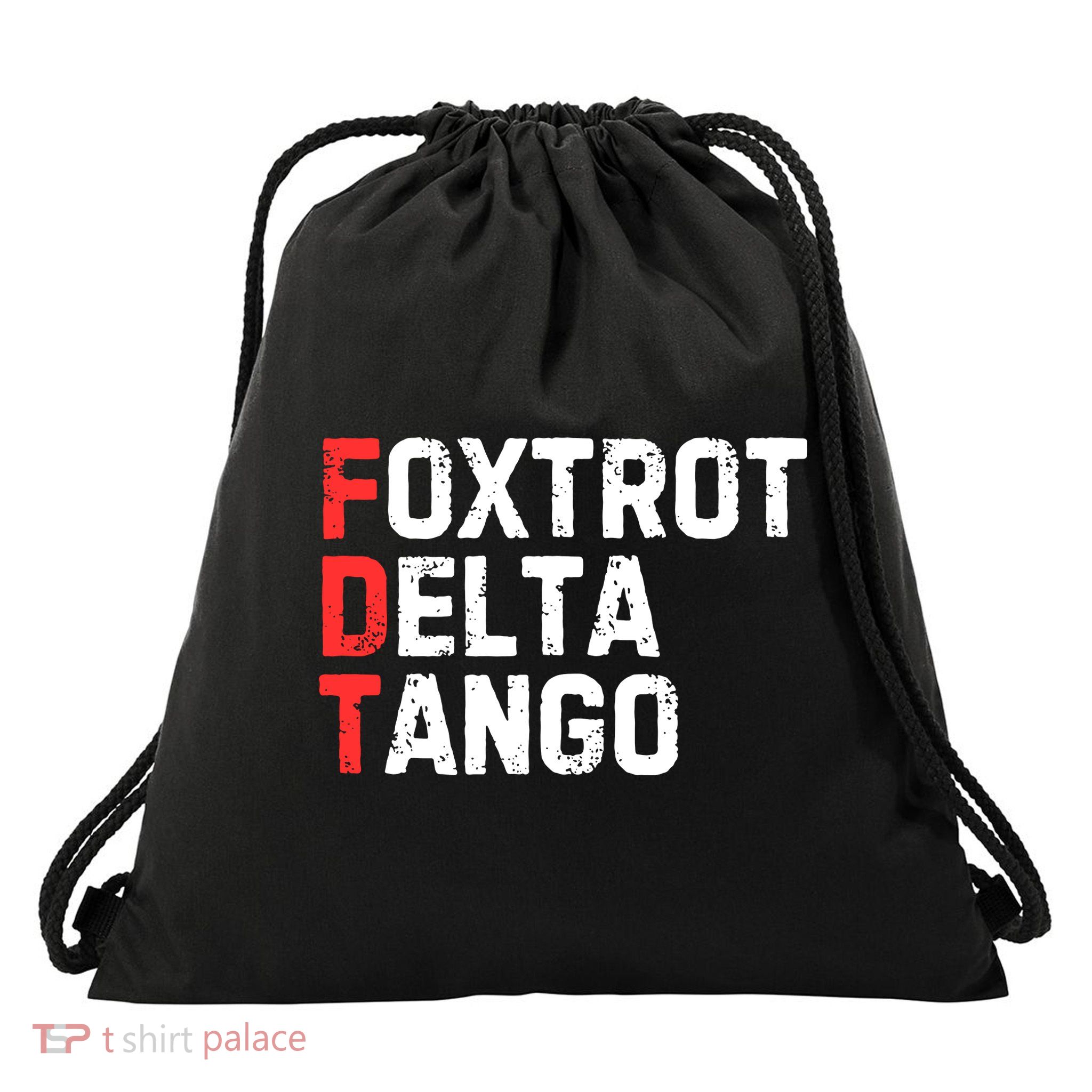 Foxtrot Delta Tango Drawstring Bag