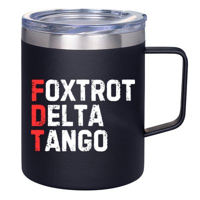Foxtrot Delta Tango 12oz Stainless Steel Coffee Mug