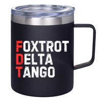 Foxtrot Delta Tango 12oz Stainless Steel Coffee Mug