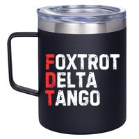 Foxtrot Delta Tango 12oz Stainless Steel Coffee Mug