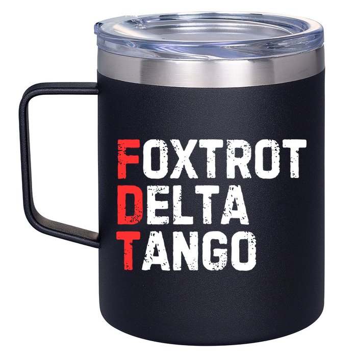 Foxtrot Delta Tango 12oz Stainless Steel Coffee Mug