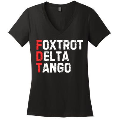 Foxtrot Delta Tango Women's V-Neck T-Shirt