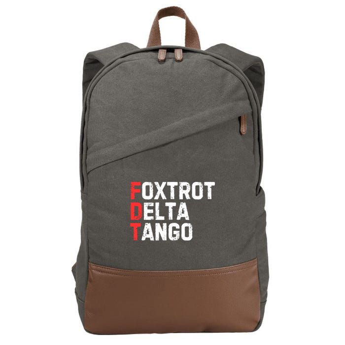 Foxtrot Delta Tango Cotton Canvas Backpack