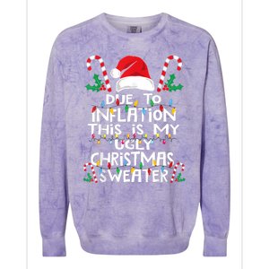 Funny Due To Inflation Ugly Christmas Sweaters Colorblast Crewneck Sweatshirt