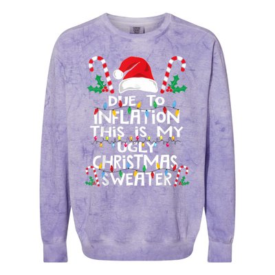 Funny Due To Inflation Ugly Christmas Sweaters Colorblast Crewneck Sweatshirt