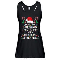 Funny Due To Inflation Ugly Christmas Sweaters Ladies Essential Flowy Tank