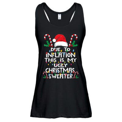 Funny Due To Inflation Ugly Christmas Sweaters Ladies Essential Flowy Tank